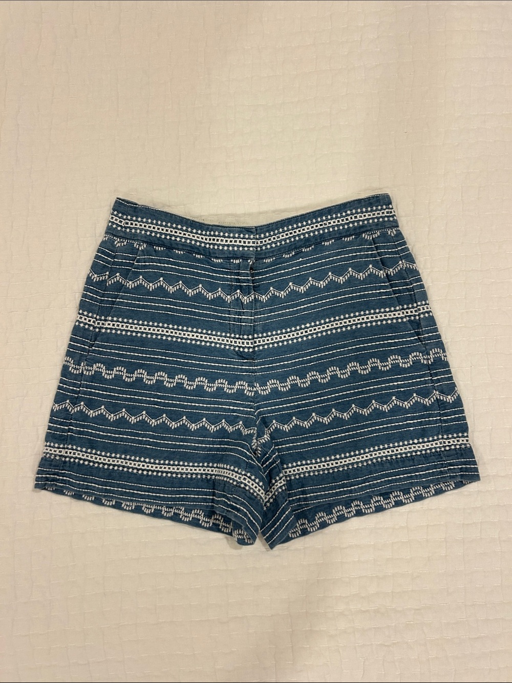 Blue Patterned Women’s Casual Shorts